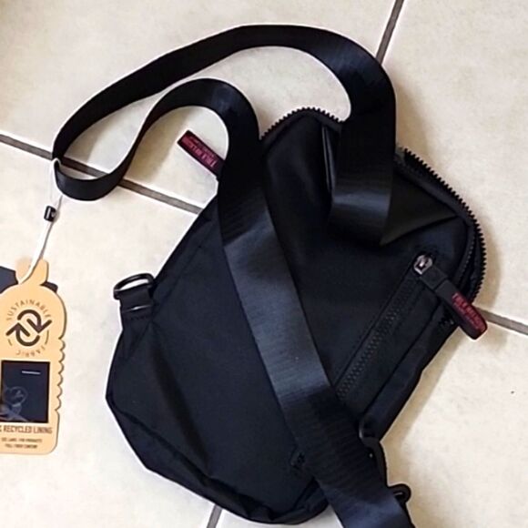 True Religion Corduroy soft hobo, Black True Religion Logo Crossbody Bag